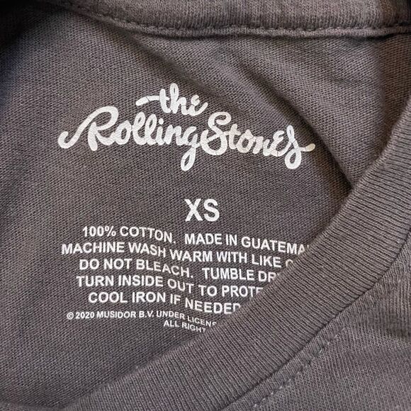 The Rolling Sones Graphic T-shirt Women XS Gray Short Sleeve Music - Picture 4 of 5